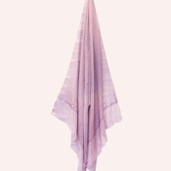 Crystal Embedded Pastel Colour Woolen Silk Scarves - Picture 8 of 16